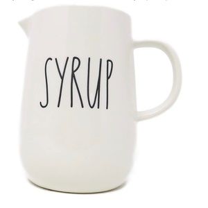 Rae Dunn By Magenta SYRUP Ceramic LL Syrup Dispenser Jar